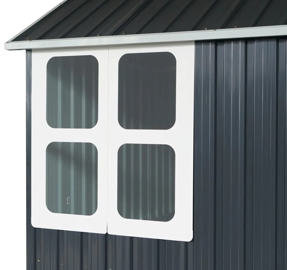 Záhradný domček BestBerg ZCH-6AB / 6,3 m² / 366 x 172 x 222 cm / sivá/biela