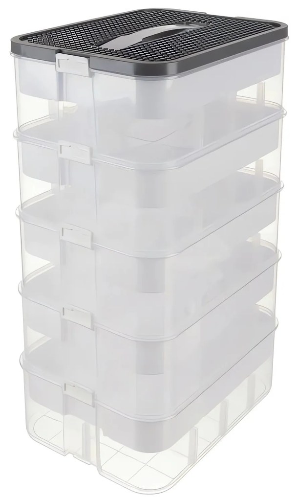 Kruzzel 25759 Úložný box na stavebnici, 35 l, 5 pater