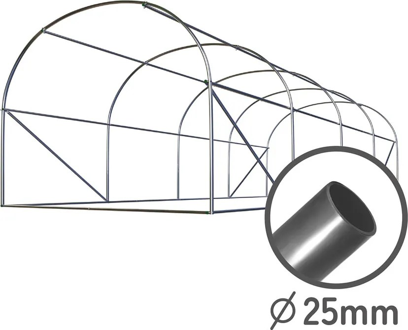 Fóliový tunel, záhradný skleník 2,5 x 4 m (10m2) ružový Plonos 4979-B
