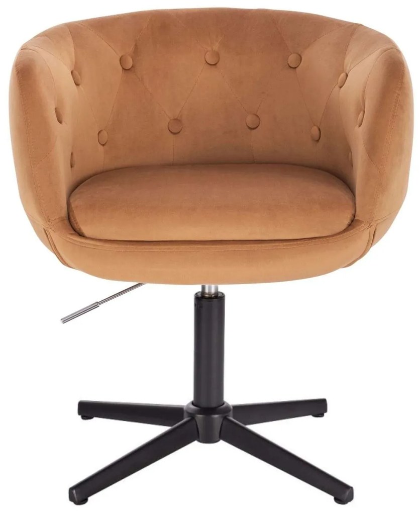 LuxuryForm DESIGN Kreslo MONTANA VELUR na čiernom kríži - hnedé