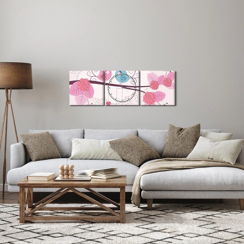 Obraz - Lásky čas (s hodinami) (90x30 cm)