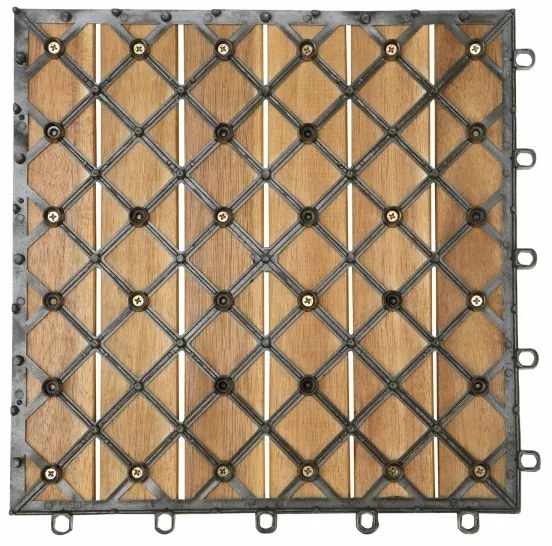 Drevené akáciové dlaždice s rozmermi 30x30cm sada 33 kusov