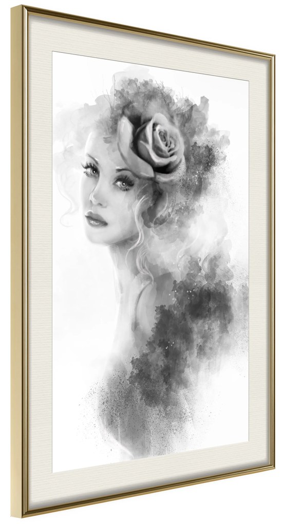 Artgeist Plagát - Watercolor Portrait [Poster] Veľkosť: 30x45, Verzia: Zlatý rám