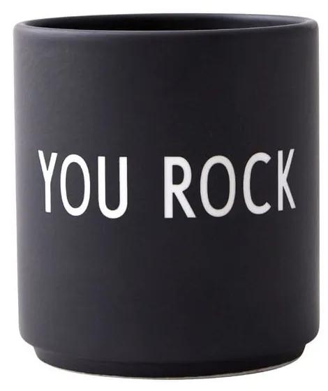 Čierny porcelánový hrnček 300 ml You Rock – Design Letters