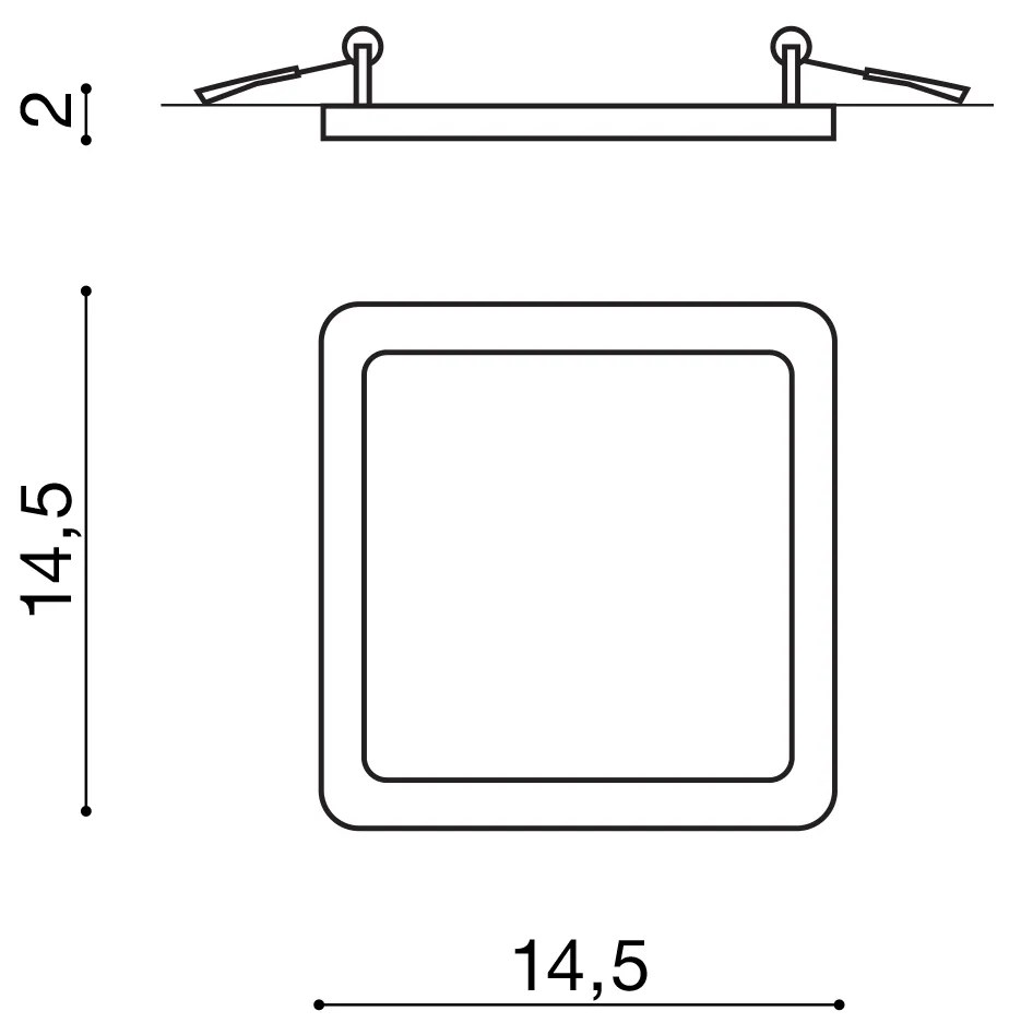 AZzardo Slim 15 Square AZ4378 Farba: Čierna, Veľkosť: 15, Teplota svetla: 4000K