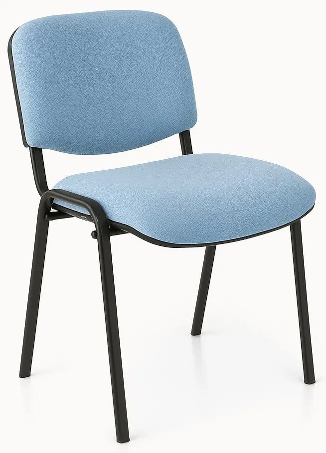 Konferenčná stolička Viva N, čierne nohy, modrá