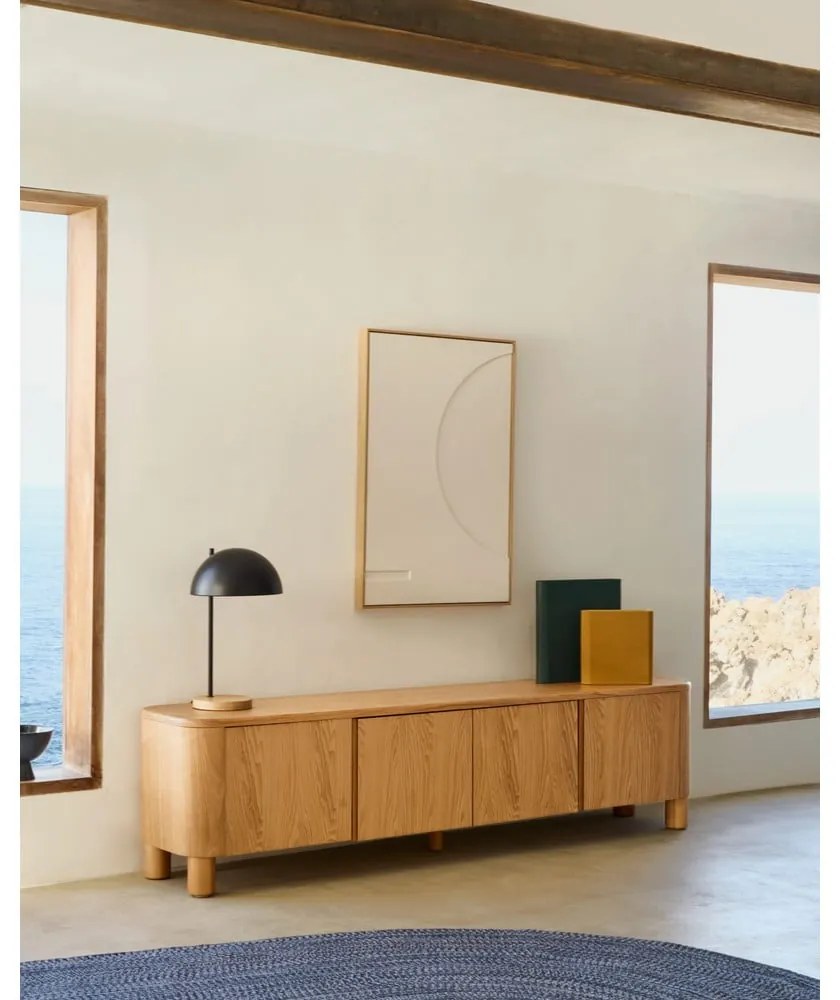 TV stolík v dekore jaseňa v prírodnej farbe 200x52x40 cm Salaya – Kave Home