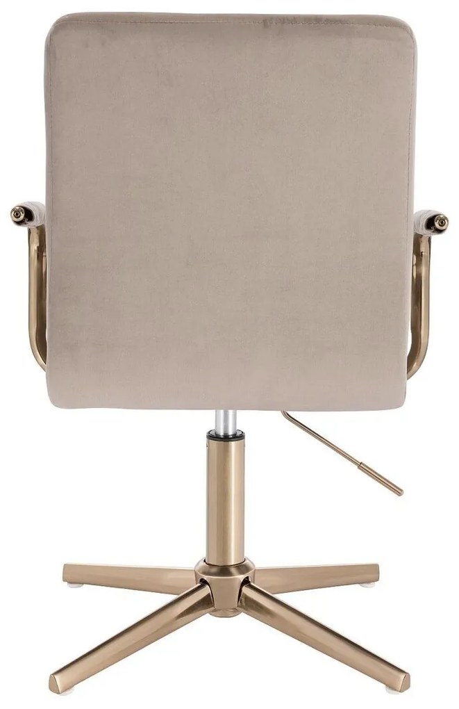LuxuryForm DESIGN Stolička VERONA GOLD VELUR na zlatom kríži - latte