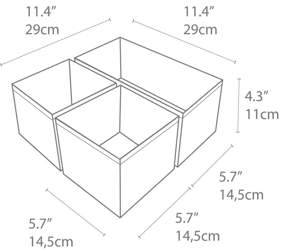 Súprava 3 béžových organizérov Bigso Box of Sweden Drawer