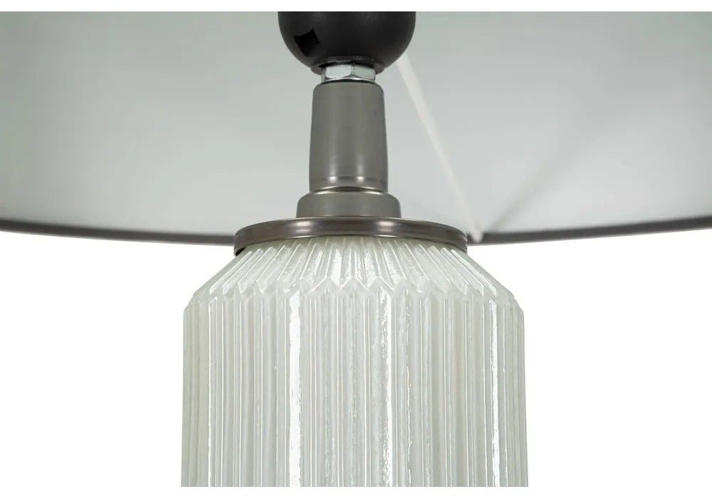 Sivá stojacia lampa s textilným tienidlom (výška 163 cm) Bright – Mauro Ferretti