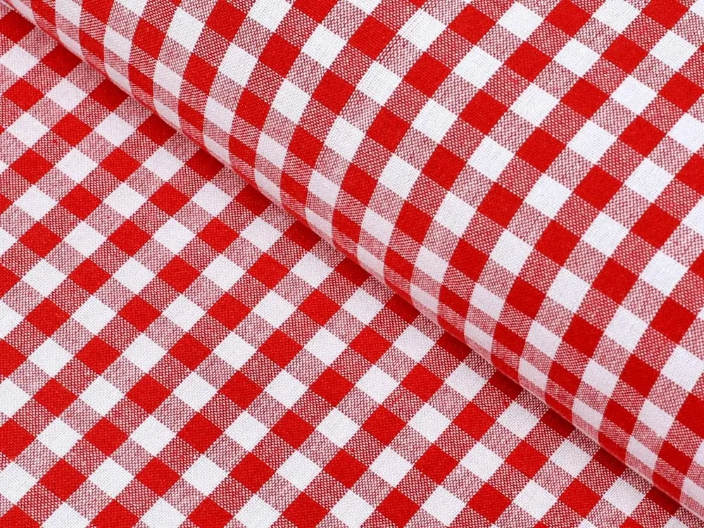 Biante Bavlnený záves Olivia OL-008 Červeno-biela kocka malá 140x190 cm