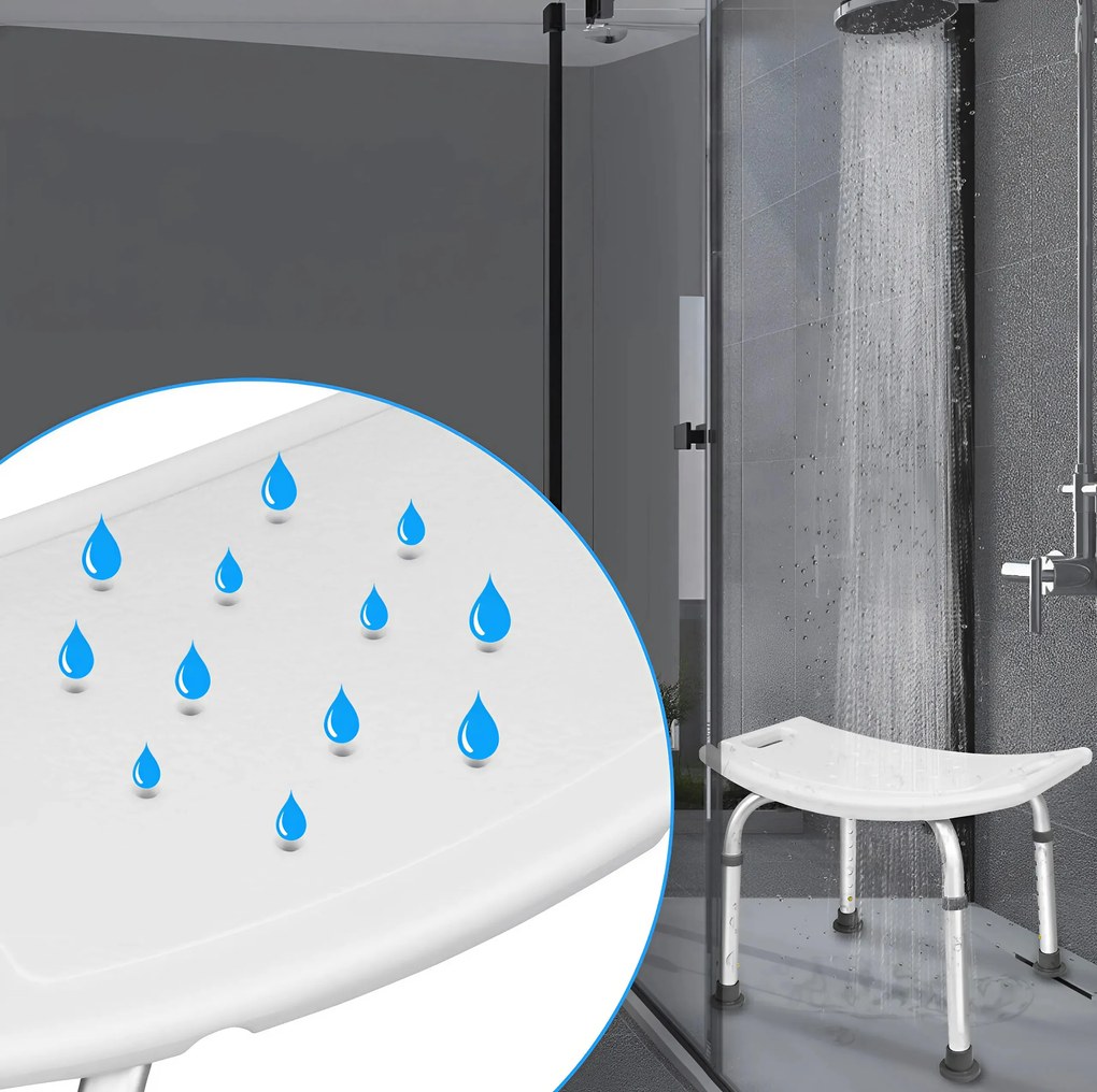 Sprchová stolička  pre rehabilitáciu, biela, ModernHome