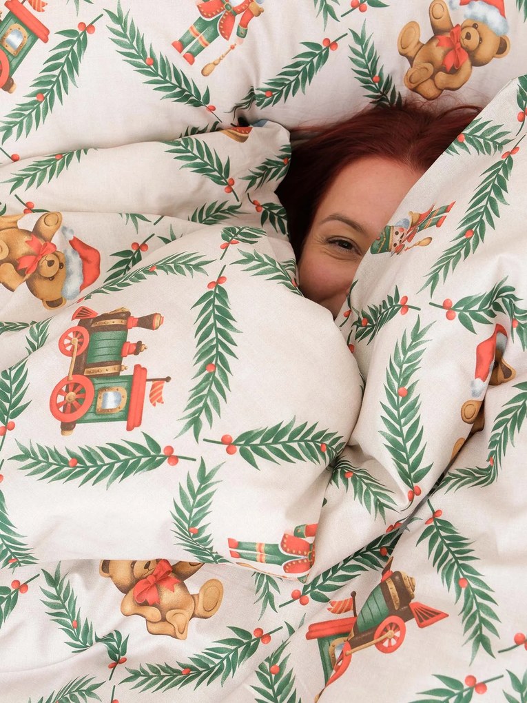 Vianočné predĺžené bavlnené obliečky Renforcé – Vianočný príbeh