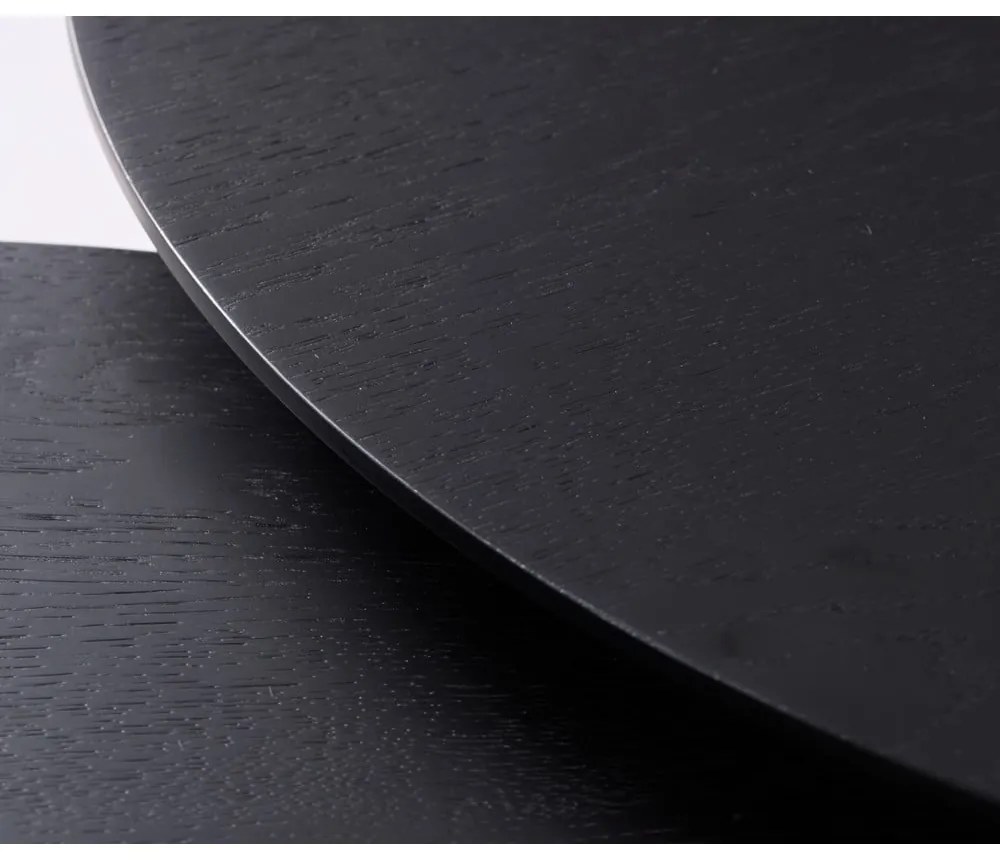 Čierne okrúhle konferenčné stolíky v súprave 2 ks ø 88 cm Adda – Unique Furniture