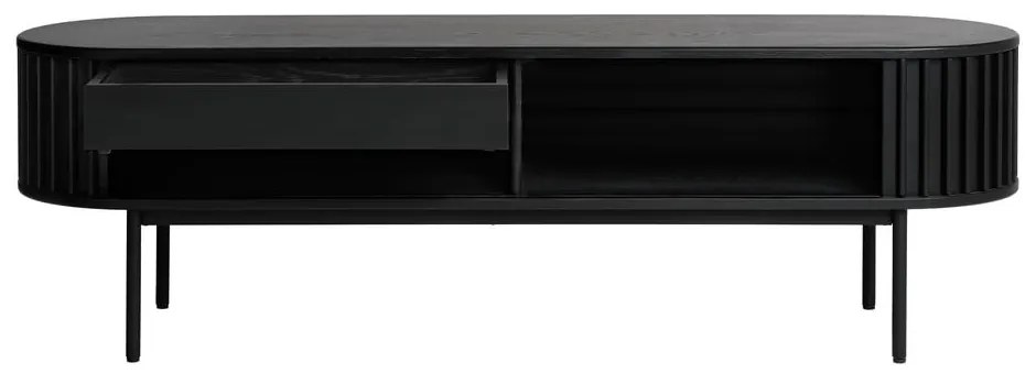 Čierny TV stolík v dekore duba 48x160 cm Siena – Unique Furniture