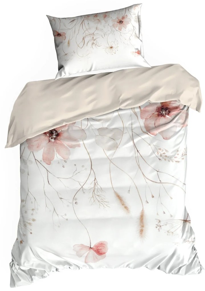 SATÉNOVÉ OBLIEČKY PREMIUM24 200X220 CM, 2 KS 70X80 CM KVETY