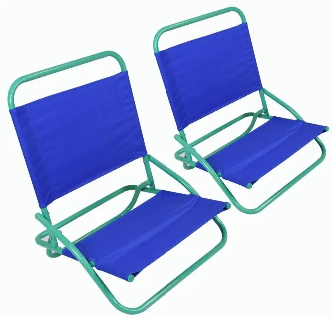 Plážové skladacie kreslá 2 ks modré D104363