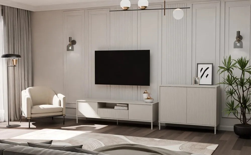 Komoda Kamaro 2D štíhla 103 cm kašmír