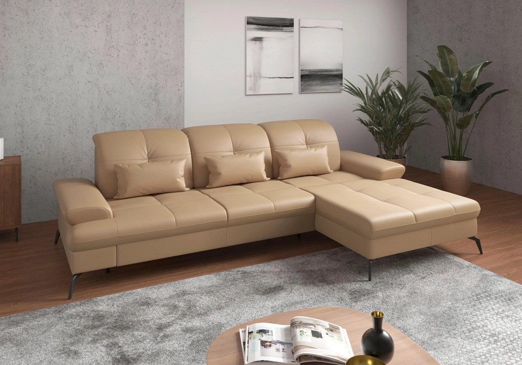 XXXLutz ROHOVÁ SEDAČKA, textil, koža, cappuccino Sit & More - Sedačky - 000144011703