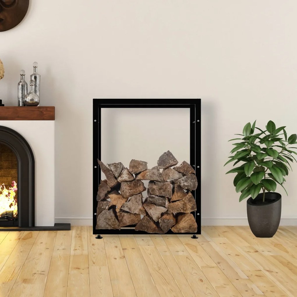 Stojan na drevo Keri V2 25x80x100, čierna