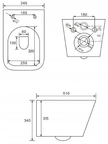 Mexen TEO RIMLESS wc misa závesná so sedátkom + bidet TEO, biela, 30850700+35855100