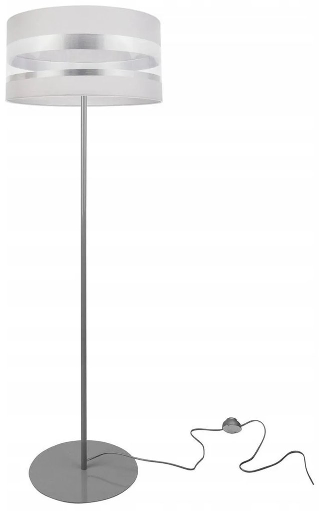 Stojacia lampa Intense chrome, 1x textilné tienidlo (výber zo 6 farieb), (výber z 3 farieb konštrukcie), (fi 40cm), o