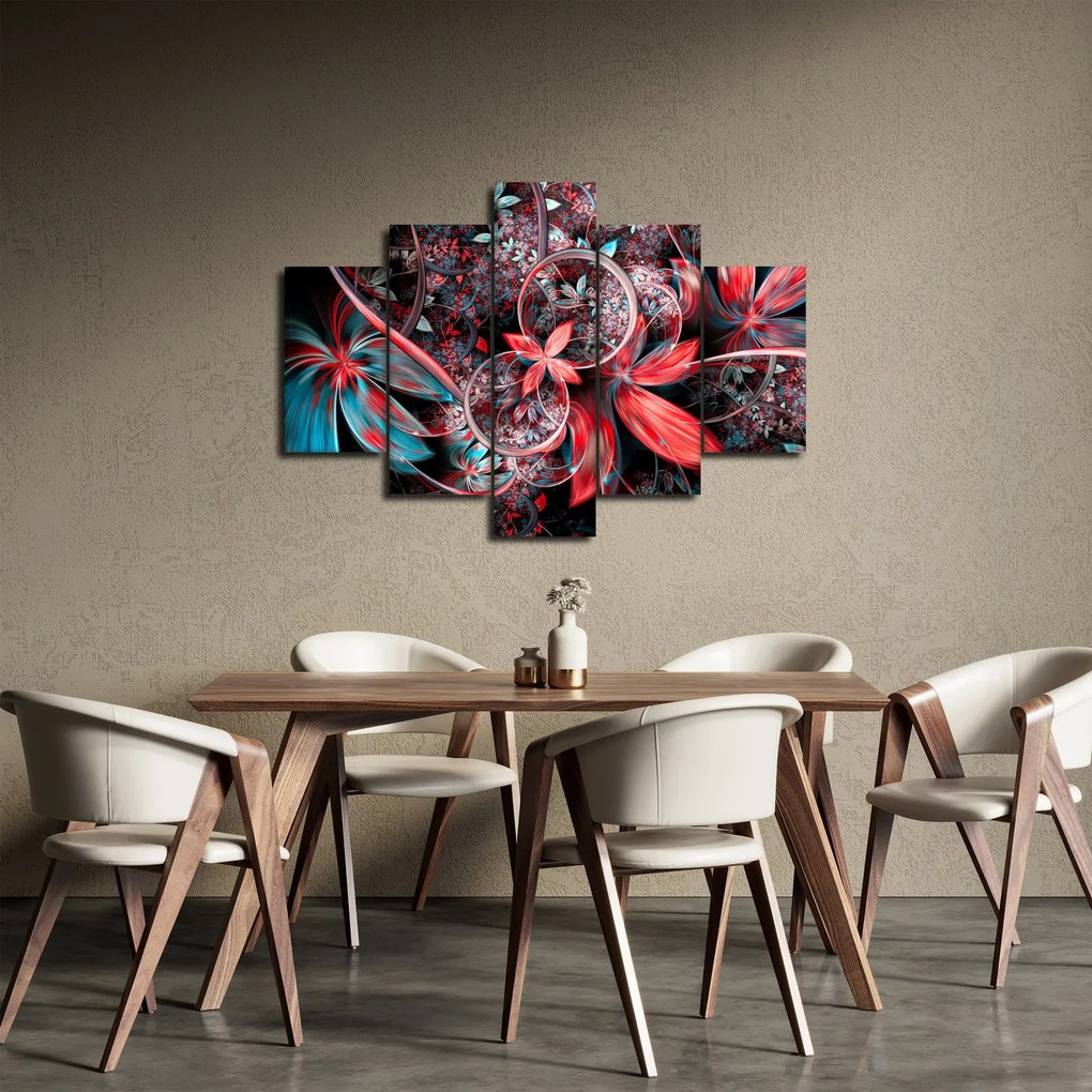 Abstraktný obraz exotických kvetov (150x105 cm)