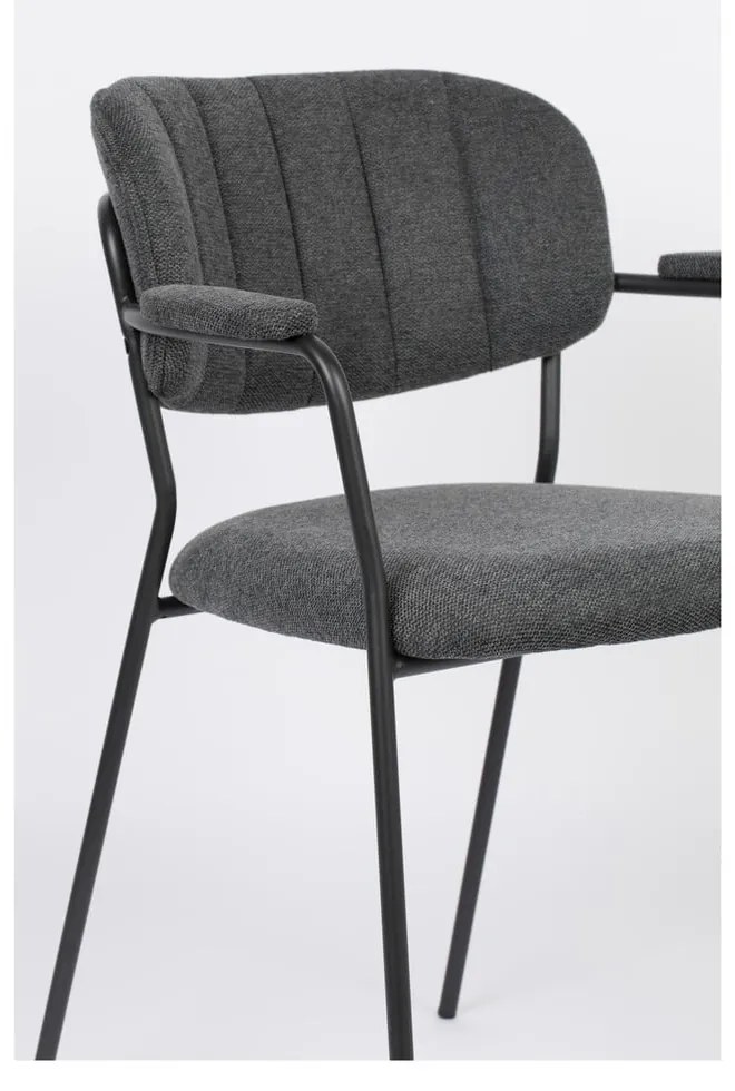 Antracitové jedálenské stoličky v súprave 2 ks Jolien – White Label