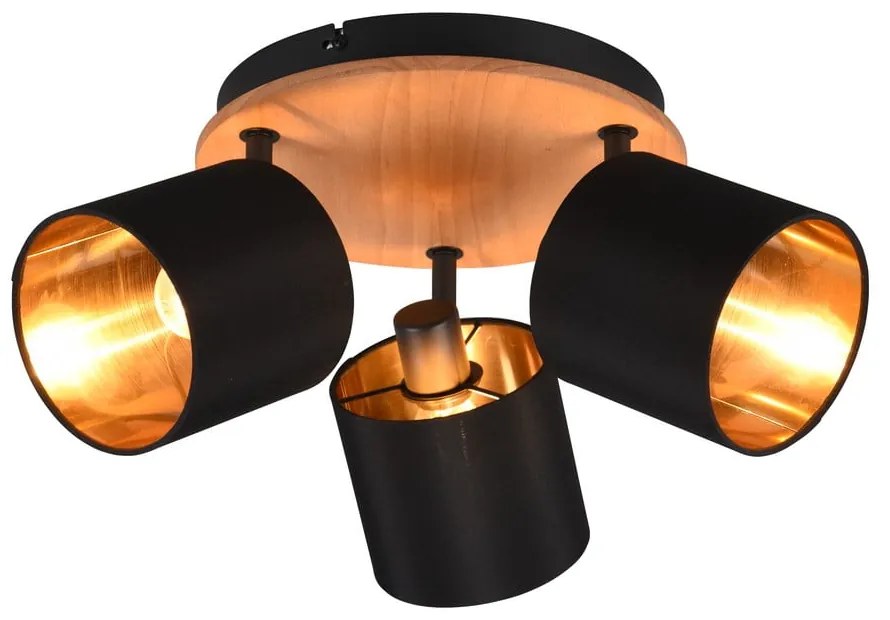 Bodové svietidlo v čierno-prírodnej farbe ø 12 cm Tommy – Reality