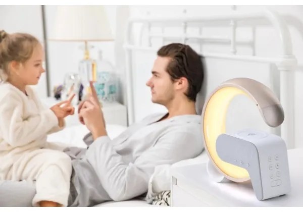 Immax 08986L-LED RGB Stmievateľná lampa s budíkom a Qi nabíjaním 30W/230V zlatá