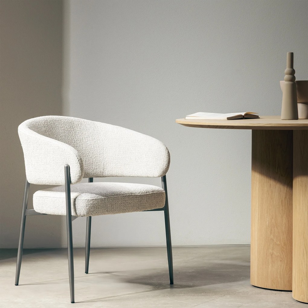 Designové čalouněné jídelní křeslo Umbra béžové/šedé
