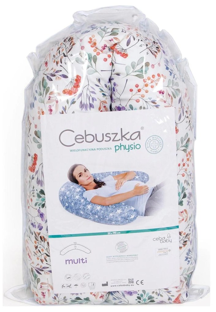 CEBA Vankúš na dojčenie Cebuška PHYSIO Multi Rowanberry Samet W-741-200-639