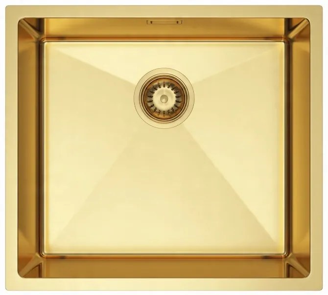 Erga HD, 1-komorový oceľový drez 490x440x210 mm, zlatá, ERG-MLS-HD4944G