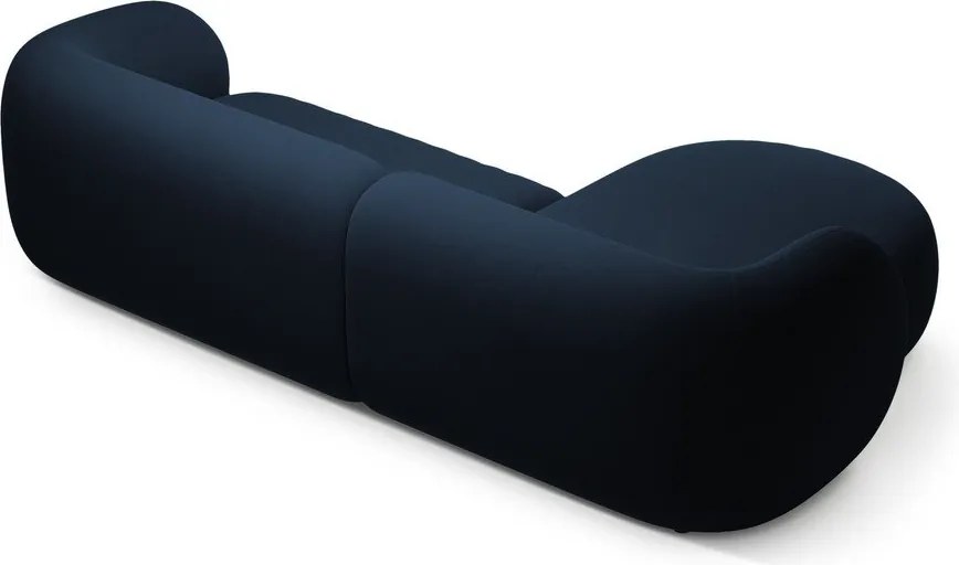 Modrá zamatová rohová pohovka (ľavý roh/s leňoškou) Kate – Micadoni