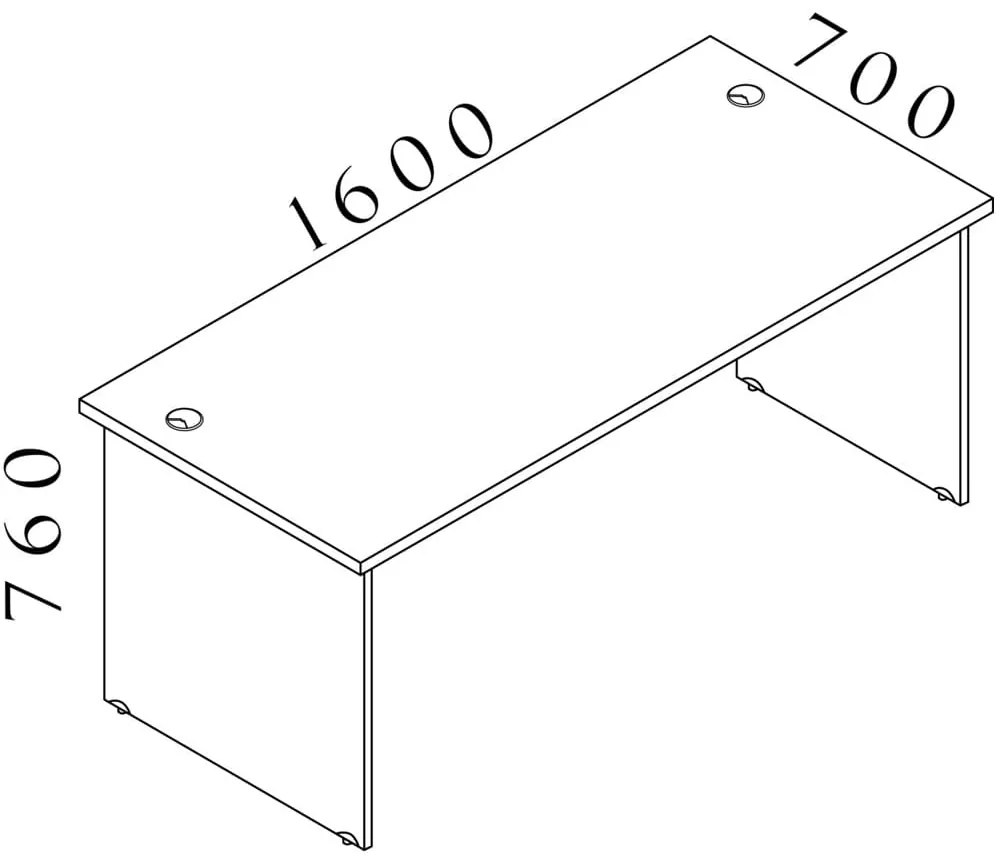 Stôl Visio LUX 160 x 70 cm, dub