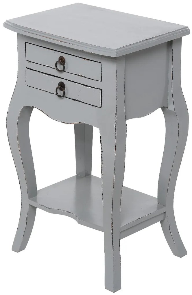 DUKA Príručný stolík FIORELLA z prírodného dreva 40X31X68CM sivý 29395