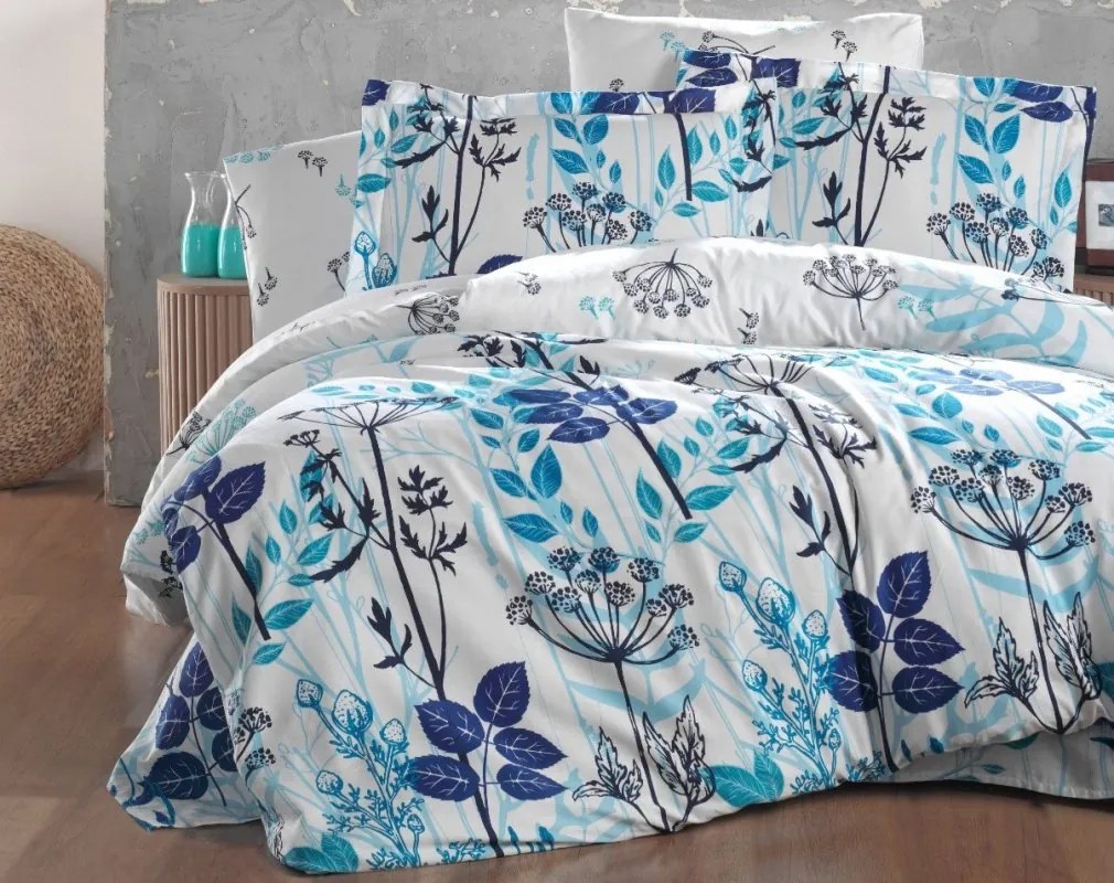 Brotex Predĺžené obliečky Satén 140x220 modrá, šedá, bílá