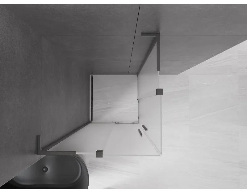 Mexen Velar L Duo, sprchový kút s posuvnými dverami 90 x 90 cm, 8mm sklo námraza, brúsený grafit, 871-090-090-02-33-66