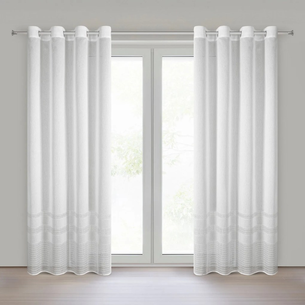 ZÁVES NA KRÚŽKOCH ELIRA 140X250 CM BIELA