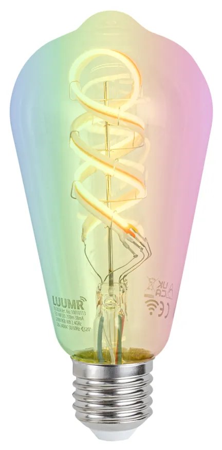 Inteligentné stmievateľné LED žiarovky E27 ST64 číre RGBW 4W 250lm 2700K