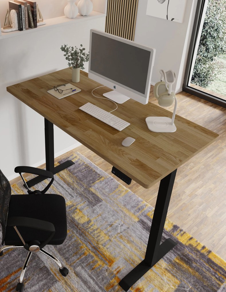Elektrický PC stolík Natura 160 (dub + čierna). Akcia -20%. Vlastná spoľahlivá doprava až k Vám domov. 1124886