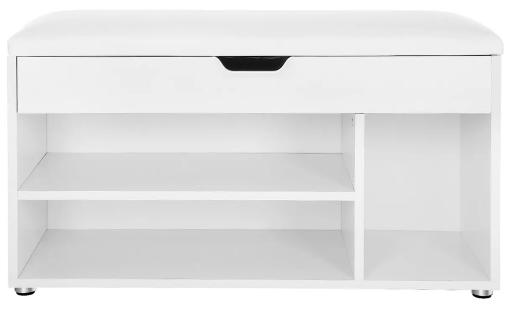 Botník s lavicou a úložným priestorom LUJZA, 80x30x44cm, biela Jurhan