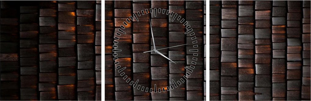 Moderný abstraktný obraz (s hodinami) (90x30 cm)