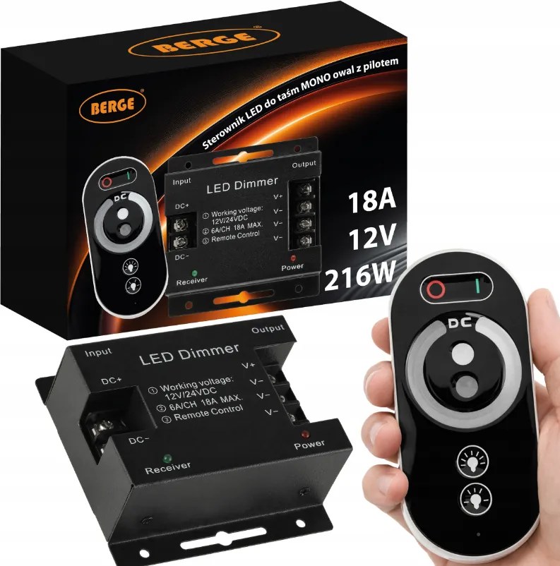 Sada COB neónových LED pásikov 12V 5m 320 diod 60W 8mm - zdroj + diaľkový ovládač