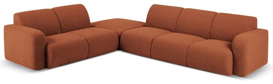 Hnedá rohová pohovka z textílie bouclé (ľavý roh) Molino – Micadoni Home