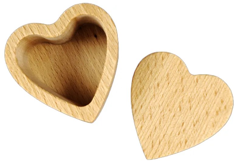 AMADEA Drevená krabička v tvare srdca 5 cm