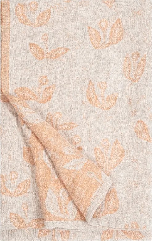 Ľanová deka / obrus Kesäkukka 145x180, ľan-škoricová