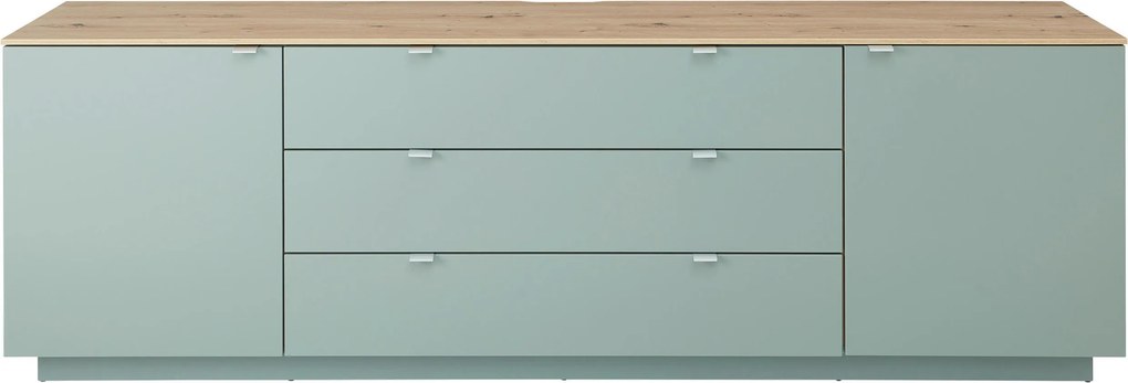 XXXLutz ŠIROKÁ KOMODA, mätovozelená, dub artisan, 240/77/44 cm Hom`in - Komody - 002737045901