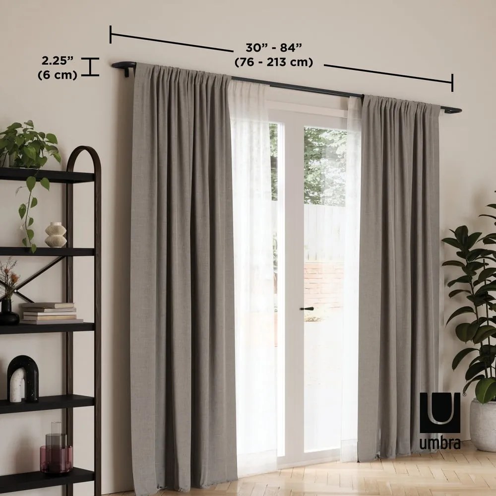 Oceľová roztiahnuteľná dvojitá garniža 76 - 213 cm Twilight – Umbra