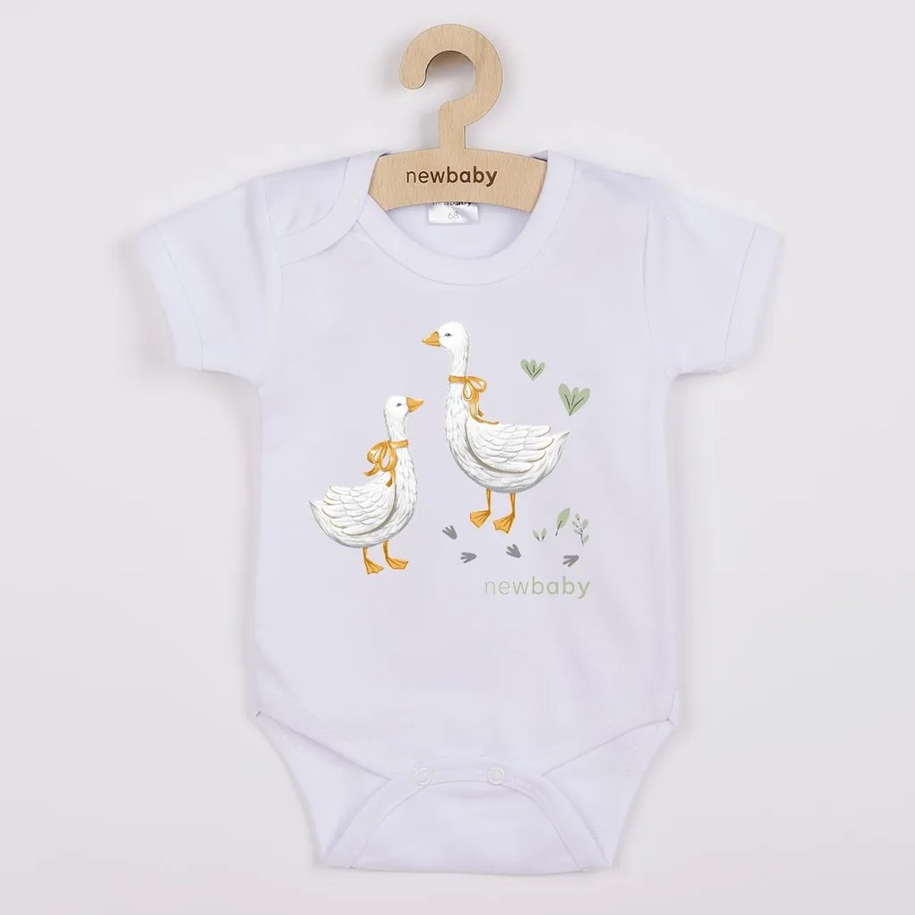 Detské body s potlačou New Baby Husičky - krátky rukáv